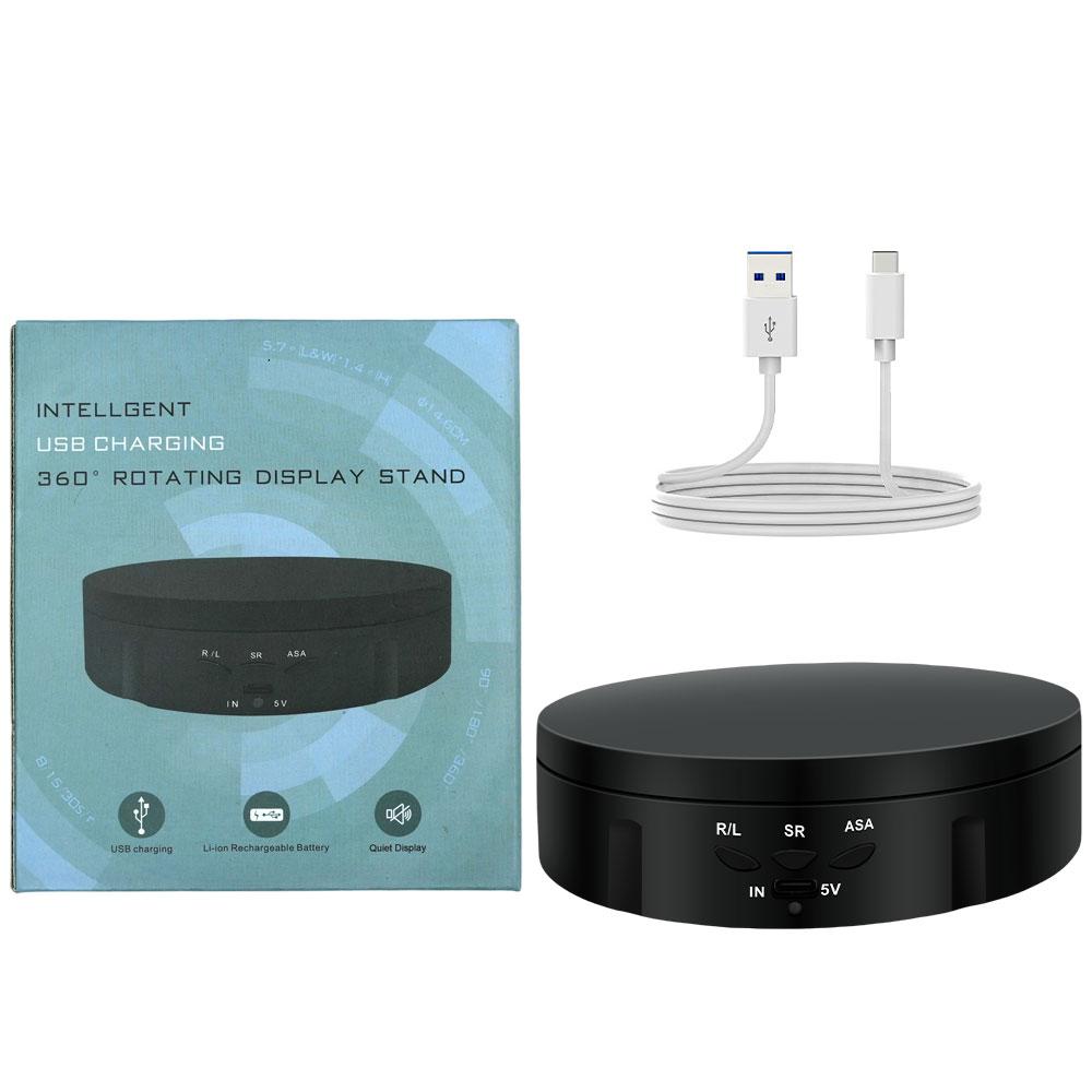 New Rotating Display Stand 360-Degree Motorized Spinner Turntable with USB Power Cable for Photography Products and Shows