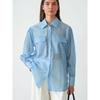 Women S Long Sleeve Lapel Sheer Tencel Blend Shirt For Commute