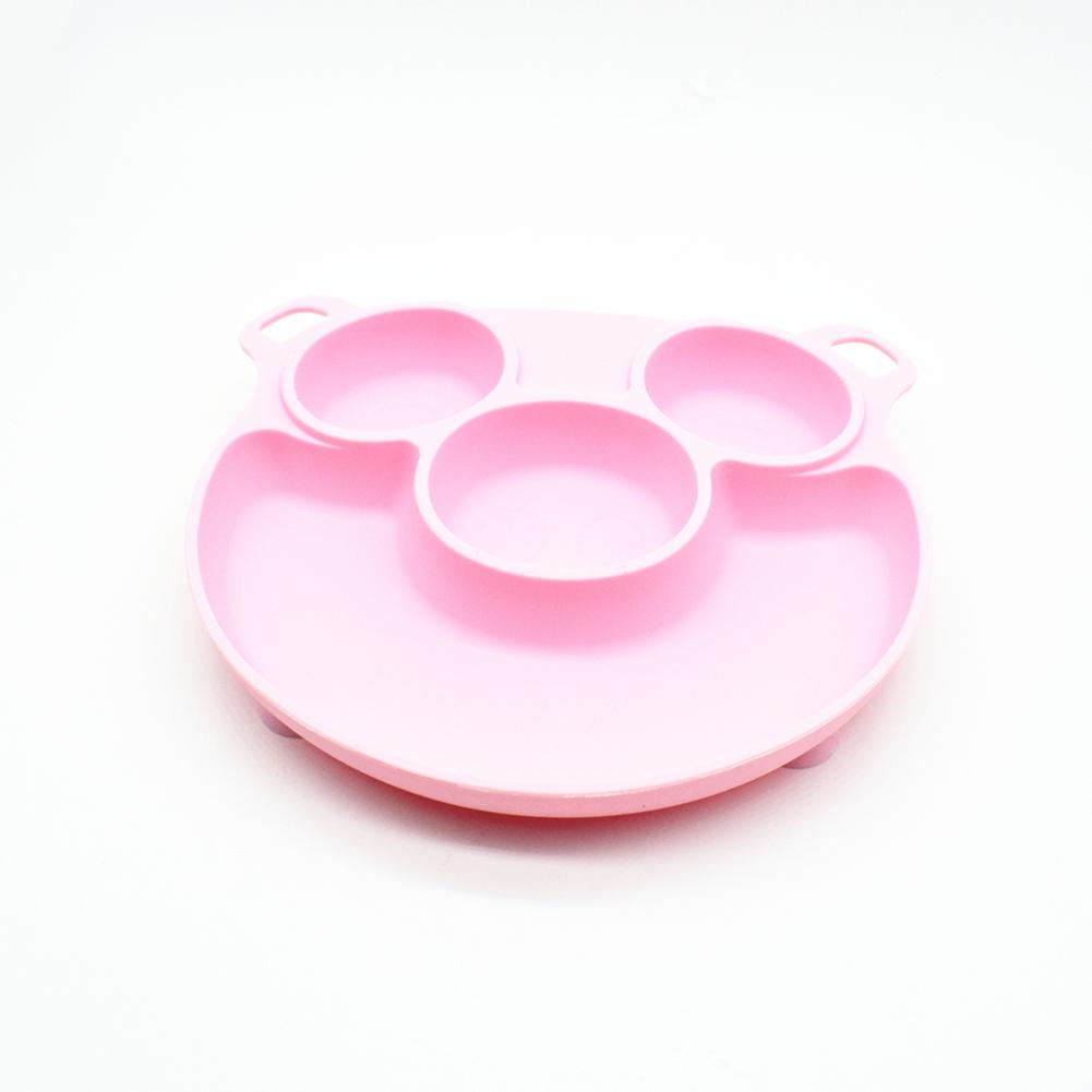Cute Cartoon Pig Shape Safe Silicone Dining Plate BPA Free Children  Suction Toddle Training Tableware Feeding Bowls