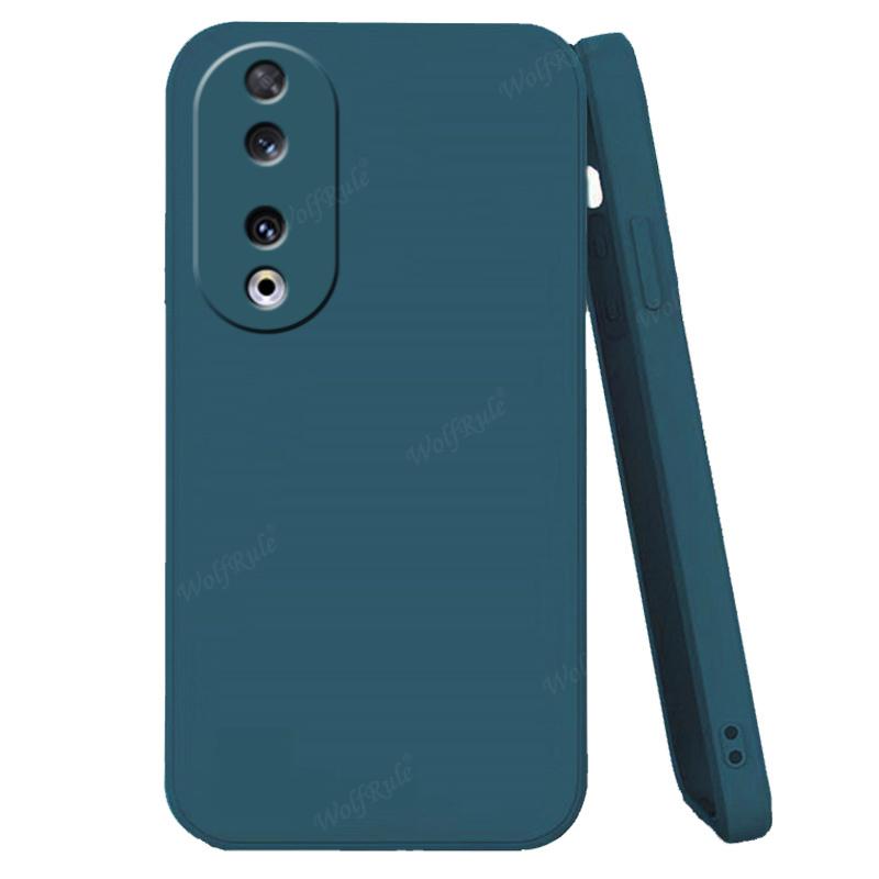 

For Huawei Honor 90 Case Honor 90 Pro 5G Capa Shockproof Phone Back Bumper TPU Luxury Liquid Silicone Soft Cover Honor 90 Fundas For Honor 90 синий