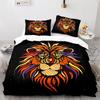 Lion Duvet Cover Set Cartoon Pattern Wild Animal Lion Cute Style Full Size Bedding Set Polyester Comforter Cover With Pillowcase