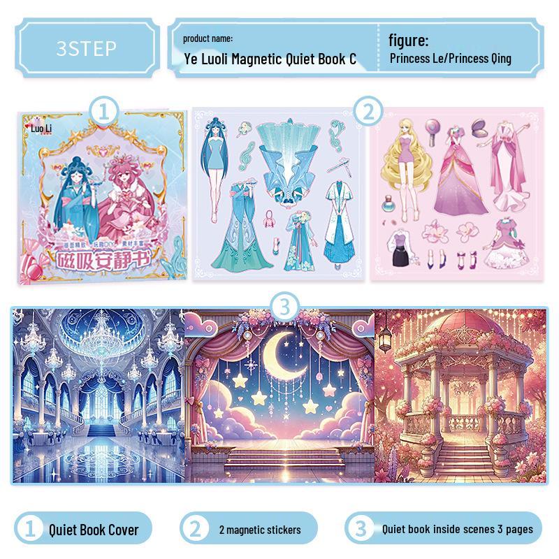 

Ye Luoli Kids Magnetic Dress-Up Quiet Book with Pre-Cut Stickers - DIY Gift for Boys and Girls
