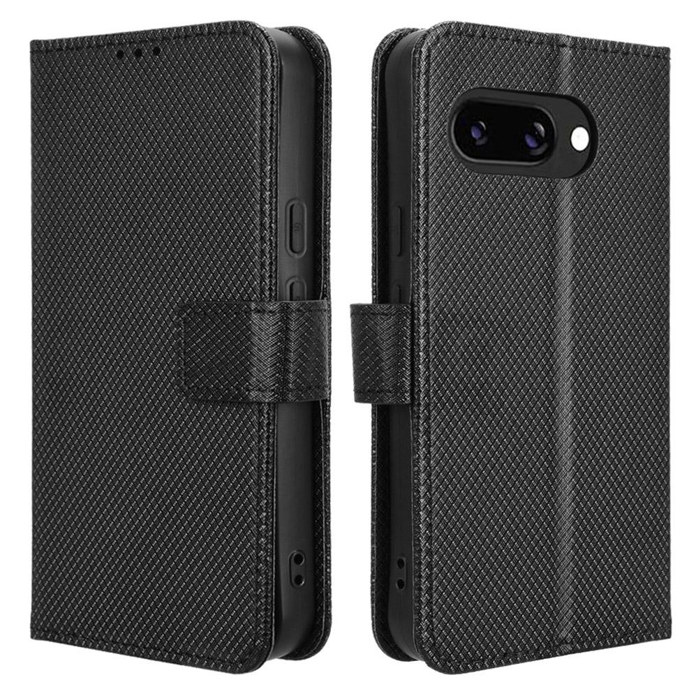 For Google Pixel 9a Case PU Leather Diamond Texture Wallet Phone Cover