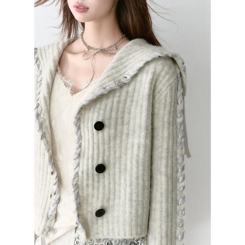 Dimanaf 2025 Sweaters Solid Cardigan Autumn Short Design Women V-Neck Sweaters Knitting Loose Sweater