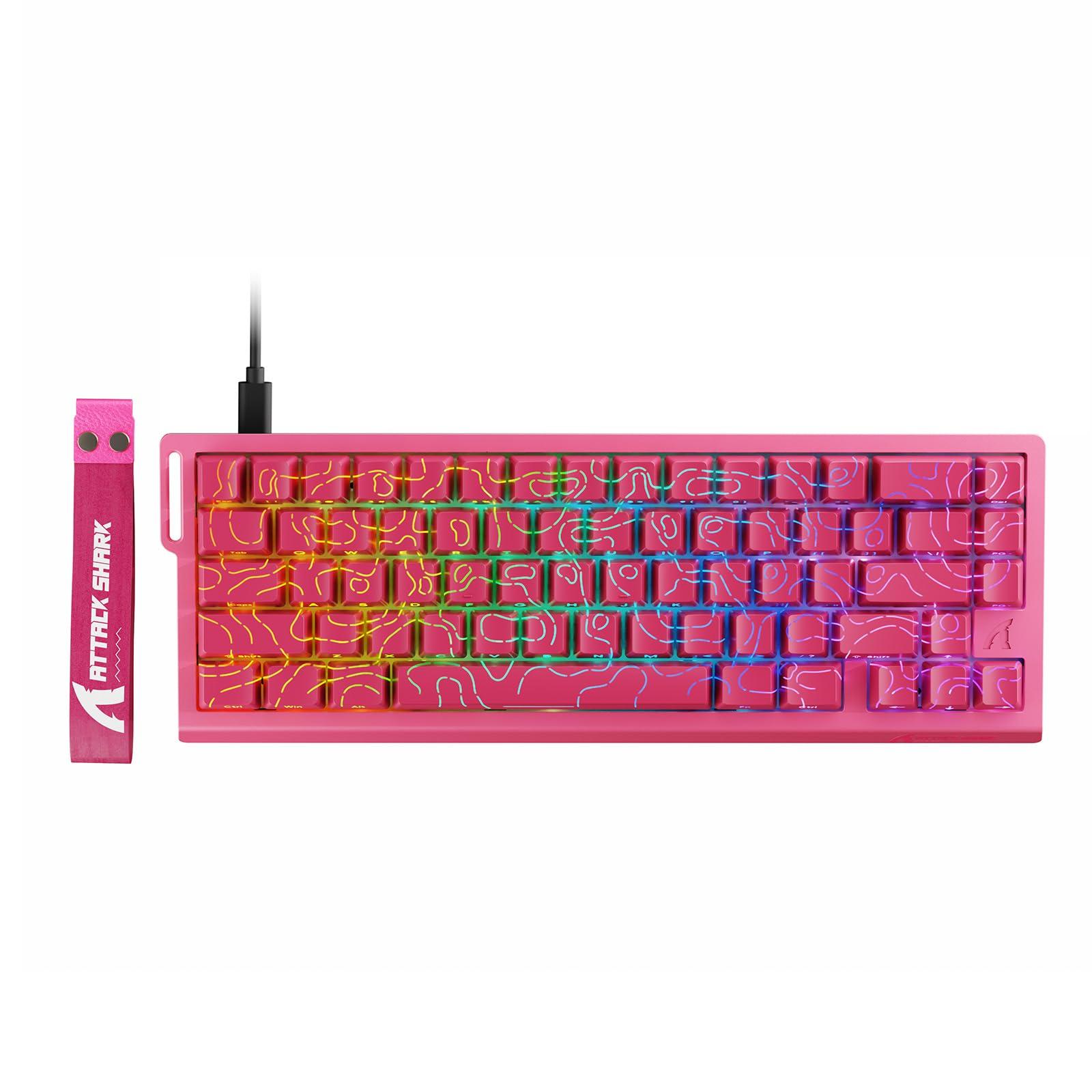 

ATTACK SHARK X68HE Rapid Trigger Gaming 8000Hz Wired Magnetic Double PBT Contour Adjustable Keyboard, RT0.01mm, RGB, USB, Switches, 0.125ms Delay, 3.0