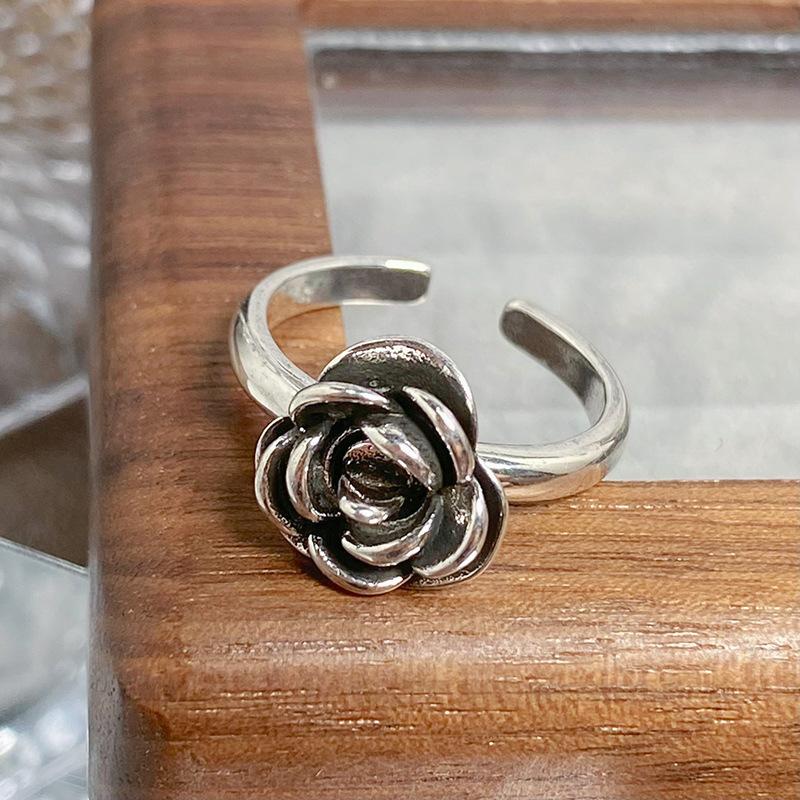 [Collection Of Old Sites] Graffiti Retro Personalized Retro Open Ring Punk Hip Hop Niche Unique Stacked Ring