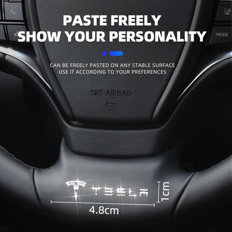3D Metal Car Decorative Sticker Badge Decal Interior Accessories For Tesla Model 3 Model S X Model Y Roadster SpaceX Cybertruck