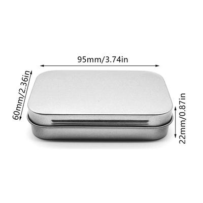 Survival Kit Small Empty Metal Tin Silver Black Flip Storage Box Case Organizer