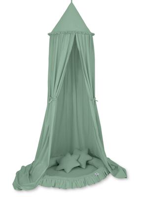 Set: Hanging Canopy for a Children's Room, Nest with Ruffle, Pillows - Sage