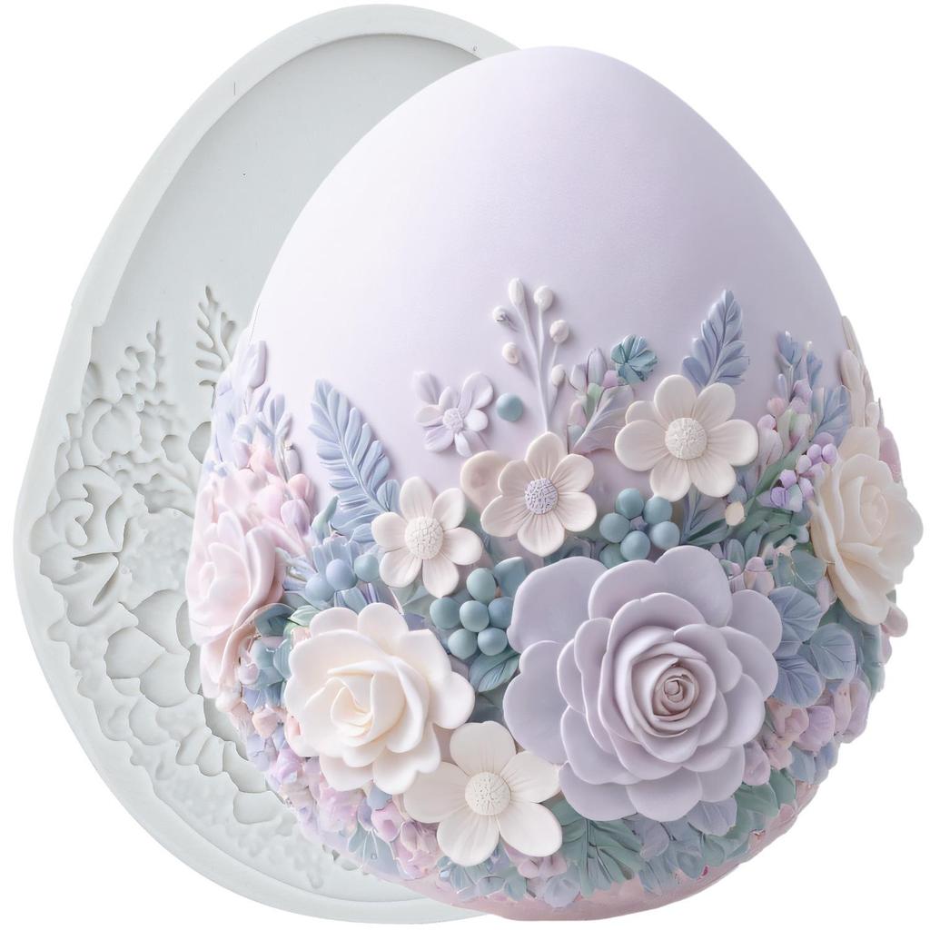 Easter Silicone Molds Easter Egg Flower Fondant Mold Cake Decorating Tools Cupcake Topper Candy Resin Clay Chocolate Gumpaste Mold