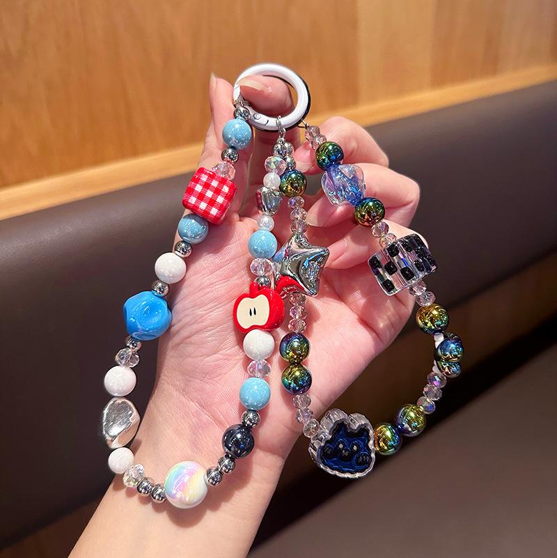 Diy Fashionable Small Fresh Mobile Phone Chain Anti-Lost Mobile Phone Case Pendant Beaded Bracelet Exquisite Girls Ccd Pendant