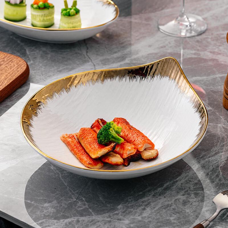 Diruien Gold Plated Ceramic Dining Bowls