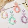 Anti-lost Candy Color Beads Keychain Colorful Phone Wrist Strap Phone Acrylic Lanyard  Phone Charm