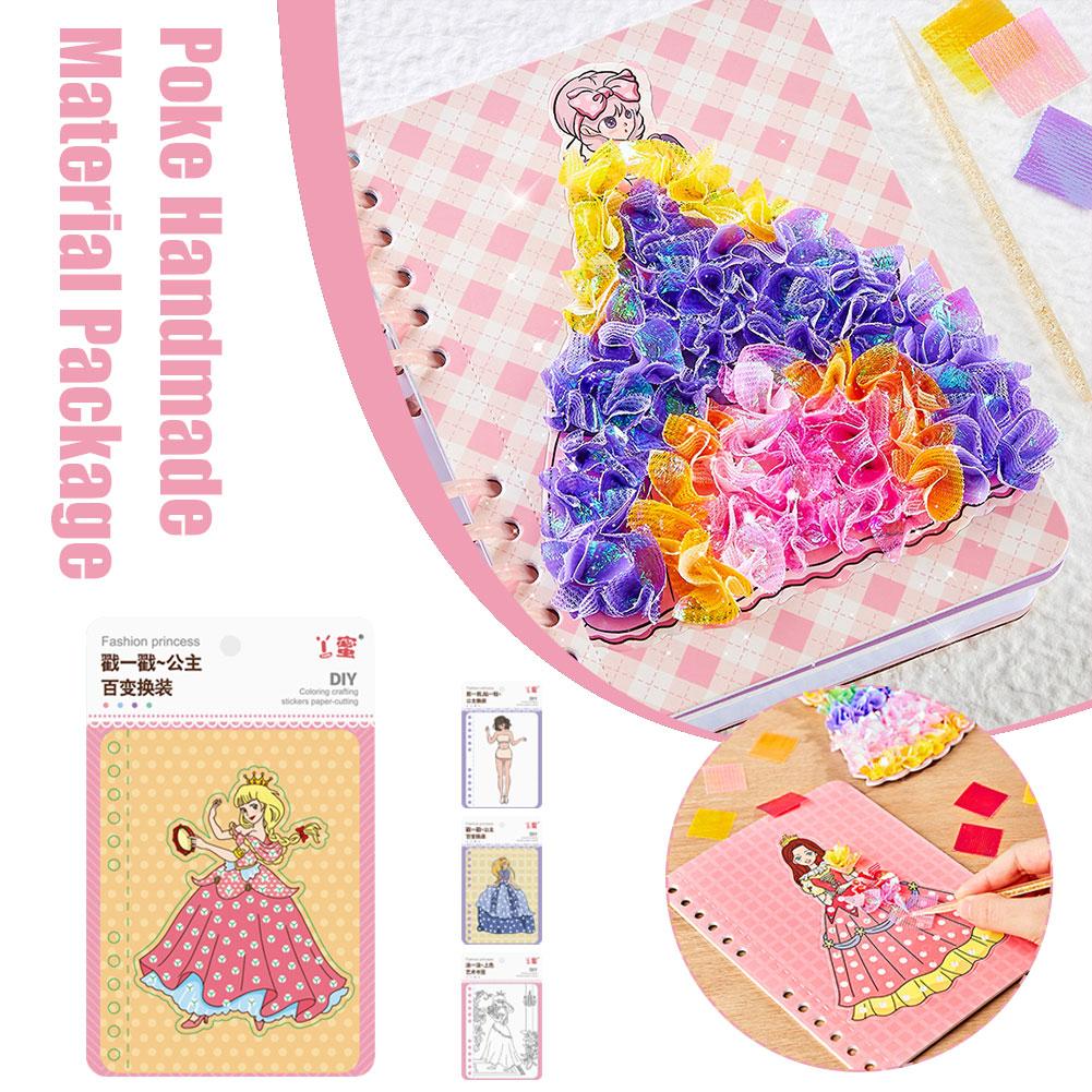 

Нарядные наклейки для рисования, книга, сделай сам, краски, игрушки для девочек, принцесса, детская раскраска, образование L6O1