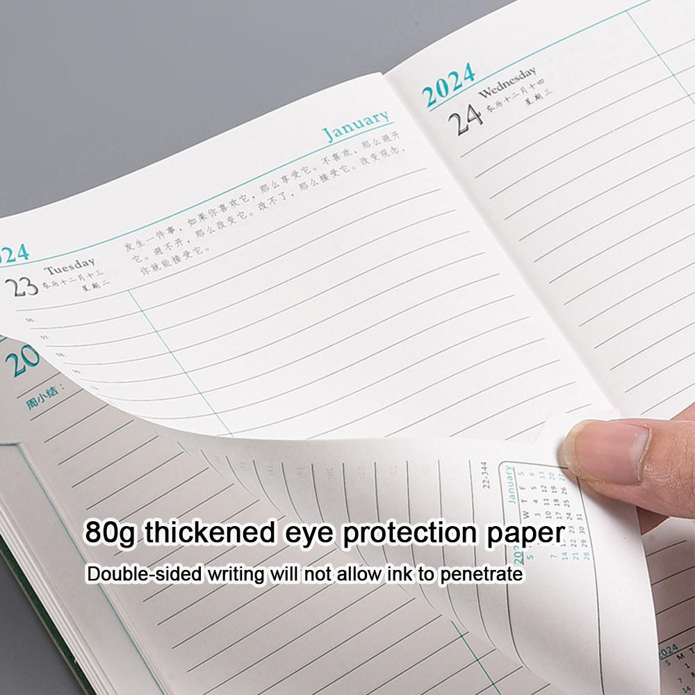 (Logo Can Be Engraved) A5 Leather Business Schedule, 365-day Daily Planner, Study Plan, Time Management Manual, Ledger, Notepad