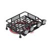 Small Size Roof Rack Luggage Carrier With LED Light Round for SCX10 1/10 RC Car (4 White)