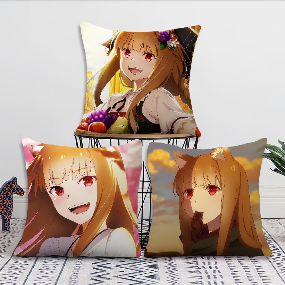 Anime S-Spice And Wolf Kawaii cushion cover For Pillow Printing Sofa Decoration Home Car Room CoffeeShop Office NordicSimplicity