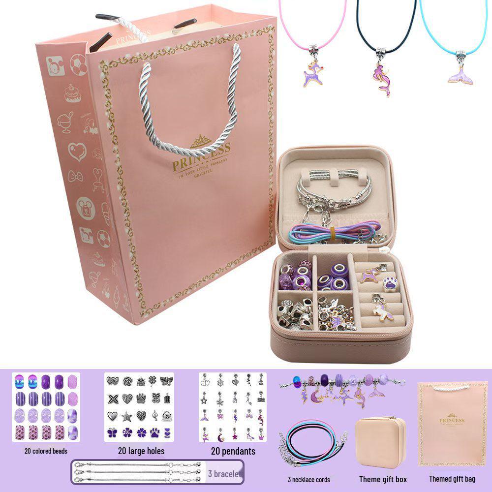 Unicorn Pink Crystal Beaded Bracelet DIY Kit for Kids