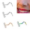 Geometric Zircon Nose Screw Studs Opal Nostril  Goth   Party