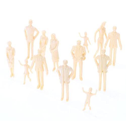 Generic 1/30 Scale Unpainted Figures (40 Figures) for Landscape Modeling, Railway Models, 3.2-5.8cm, Decoration