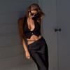 Gilet court pour femme à col bénitier sans manches ajusté sexy couleur unie bouton devant débardeur