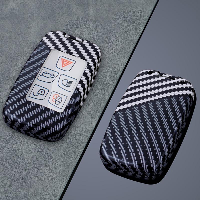Carbon Fiber Car Key Case Cover Protect Shell Bag for LandRover Range Rover Sport Evoque Freelander Velar Discovery Jaguar XE XF