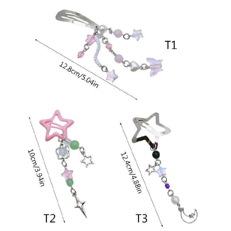 Y2K Stern Schmetterling Mond Quasten Haarspangen Haarspangen Süße Haaraccessoires