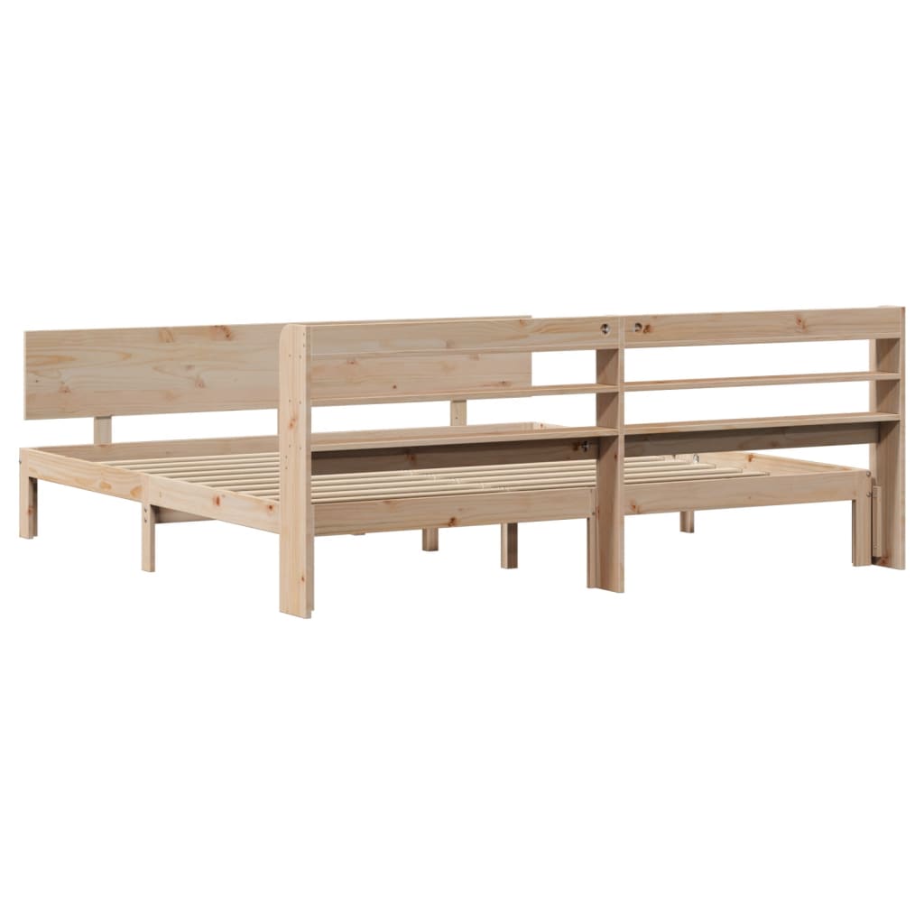 Bed Frame with Headboard without Mattress 200 x 200 cm