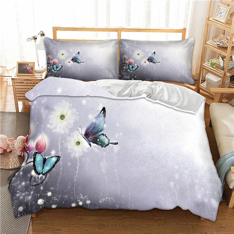 

Одеяло с бабочкой Doona, комплект пододеяльников, одноместное двуспальное постельное белье размера «queen-size», новый Single 135x200cm