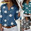 Women's Fashion Casual Long Sleeve POLO Neck Blouses & Shirts