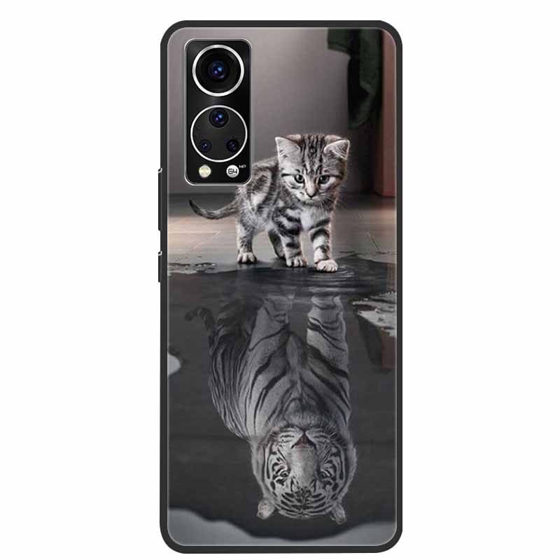 Für ZTE Axon 30 Handyhülle Cover Cooler Wolf Löwe Tiger Schwarzes Silikon Weiche Hülle Für ZTE Axon 30 Rückabdeckung Hülle Axon30 5G Hülle