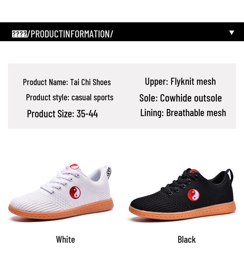 Prodyšné síťované boty na Tai Chi pro muže a ženy - Letní sportovní boty na Wushu a Kung Fu s podrážkou z hovězí šlachy