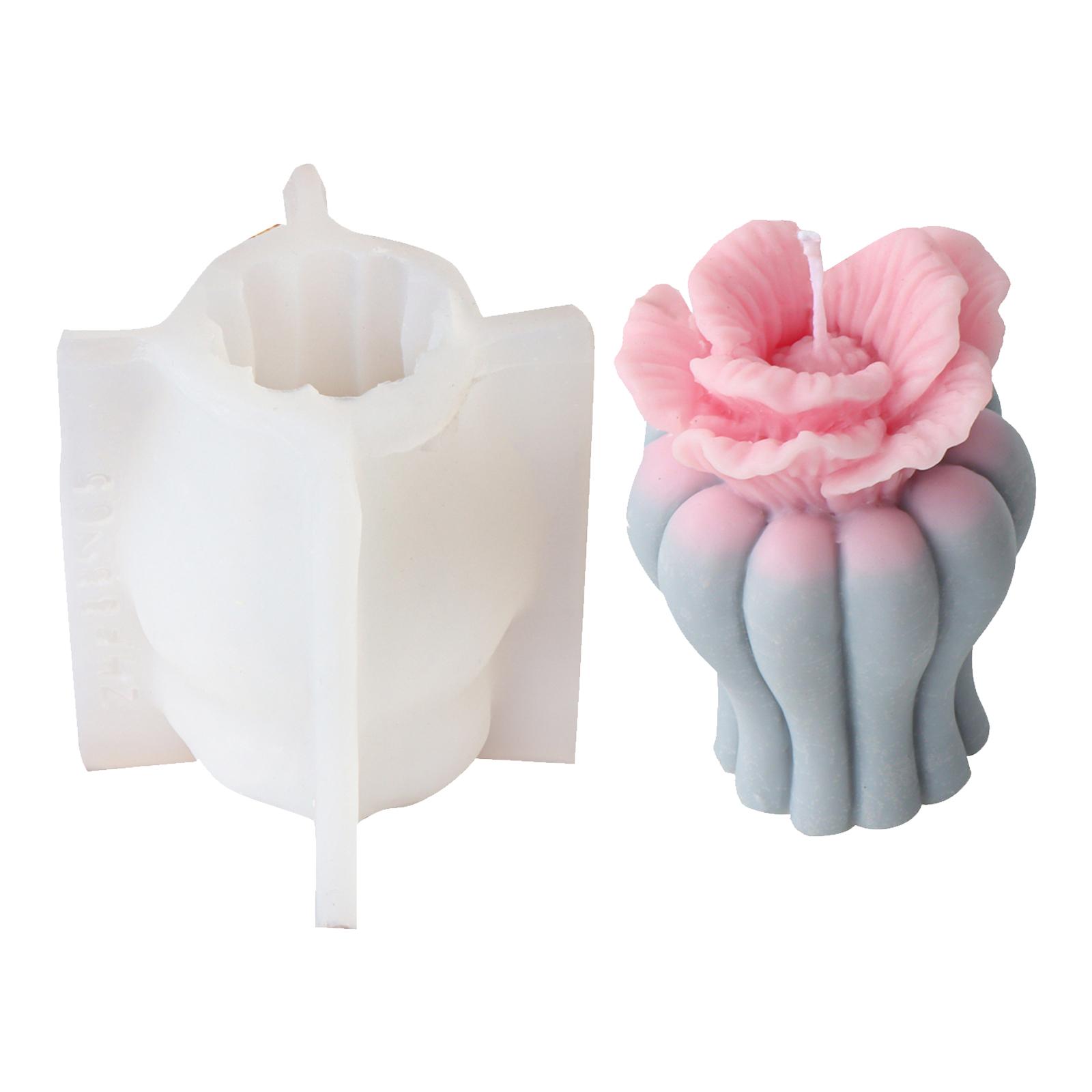 

Гибкая силиконовая форма в форме цветочной вазы, восковые свечи, ароматизированная форма для ароматерапии, форма для украшения ручной работы 2