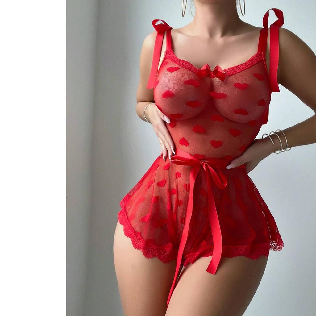 Women's Sleepwear  Spaghetti Strap Dress  Transparent Sexy Nightgowns Lace Slip Pajamas  Sexy Set Lingerie