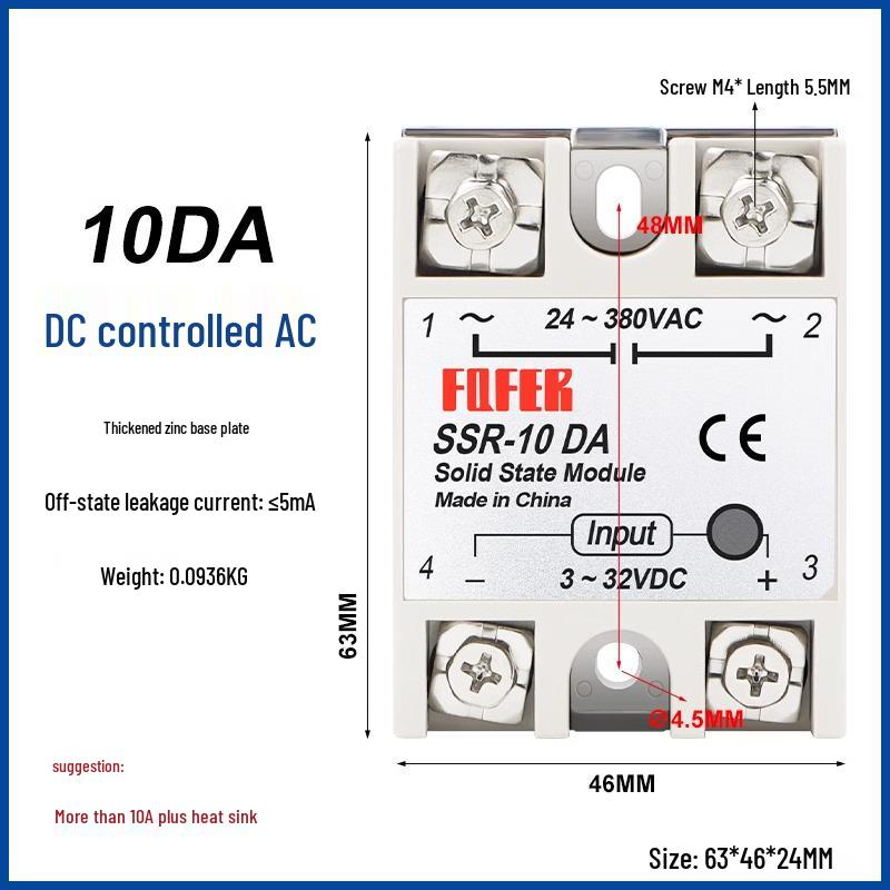 DC-Controlled AC SSR 40DA 25A 60DA 80DA 100DA-H 40DD VA Single-Phase Solid State Relay