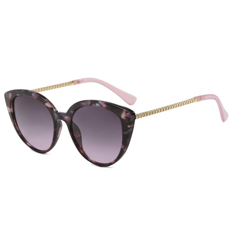 Nowoczesne metalowe damskie okulary przeciwsłoneczne UV w stylu kociego oka