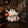 Spooky Halloween Decoration Wooden Hanging Door Sign Cute Ghost Welcome Ornament