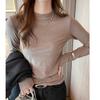 Women's Stand-up Collar Long Sleeve Base Layer Top for Spring, Autumn, and Winter