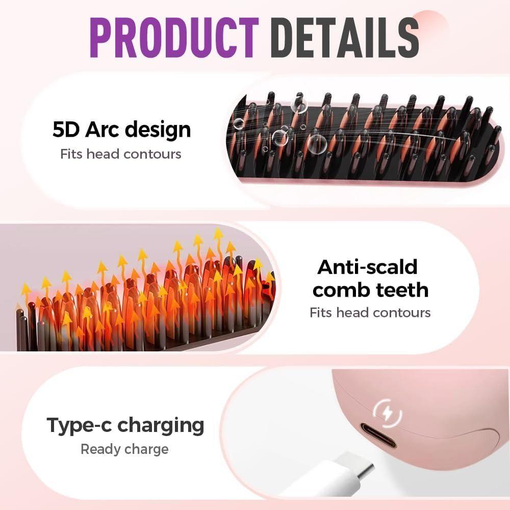USB Charging Electric Comb 3rd Gear Hair Straightener Brush New Hair Straightener Daily Styling
