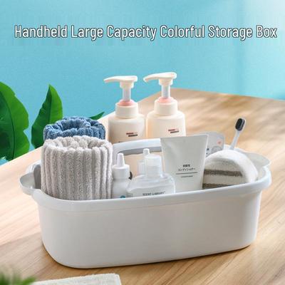 Cesto Portatile in Plastica Spessa per Bagno, Cucina, Cosmetici e Attrezzi per la Pulizia