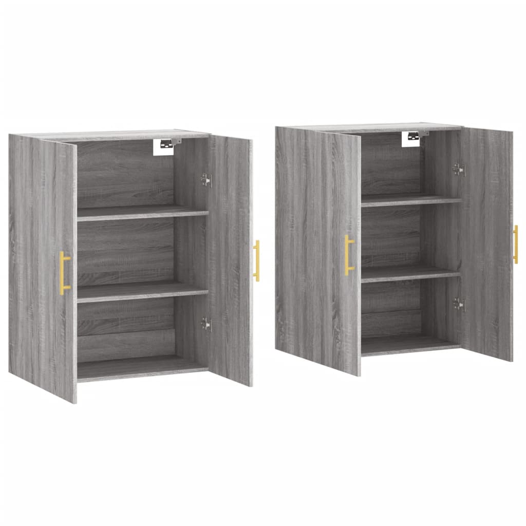 Wall Cabinets 2 pcs Grey Sonoma 69.5 x 34 x 90 cm
