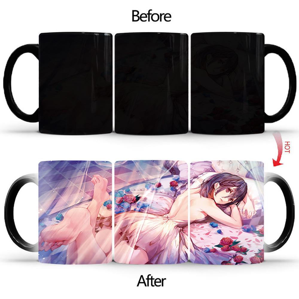 Discoloration Mug Anime Sunshine Beautiful Girl Cup BSKT-113 Porcelain Mugs Free Shipping Color Change Coffee Mug Cups and Mugs