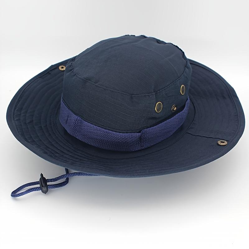 Unisex Sun Hat for Outdoor Fishing Hiking Hunting UV Protection Breathable Foldable Adjustable Chin Strap Wide Brim Boonie Hat
