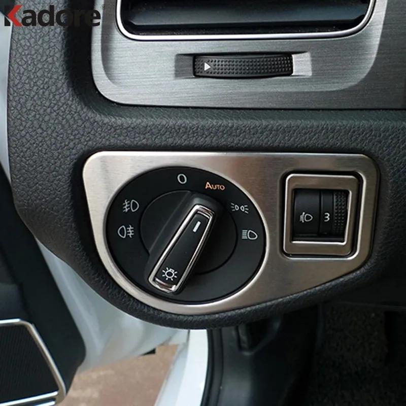 Car Head Light Lamp Switch Control Button Panel Cover Trim For Volkswagen VW Golf 7 MK7 2013-2018 Steel Interior Accessories