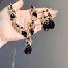 2 Pcs Inlaid Rhinestone Water Drop Necklace Earring Zircon Sets for Women 2025 Hot Sale Personalized Wedding Bride Accessories