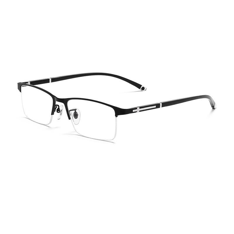New fashionable black half-frame business men's anti-blue myopia glasses ultra-light myopia glasses frame flat glasses women