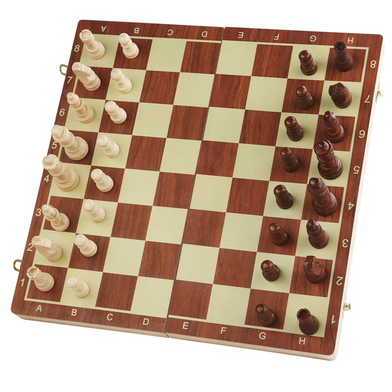 Magnetic Foldable Chess Set High Grade Wooden Chess Game Board Large/Small Size Strategic Thinking Folding Board Game for Party