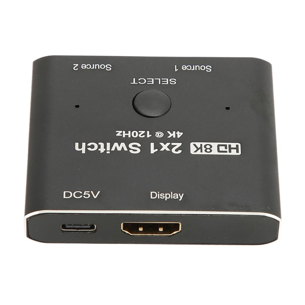 HD Multimedia Interface Switcher Aluminium Alloy 2 Way 8K 48Gbps HD Multimedia Interface 2.1 Switche