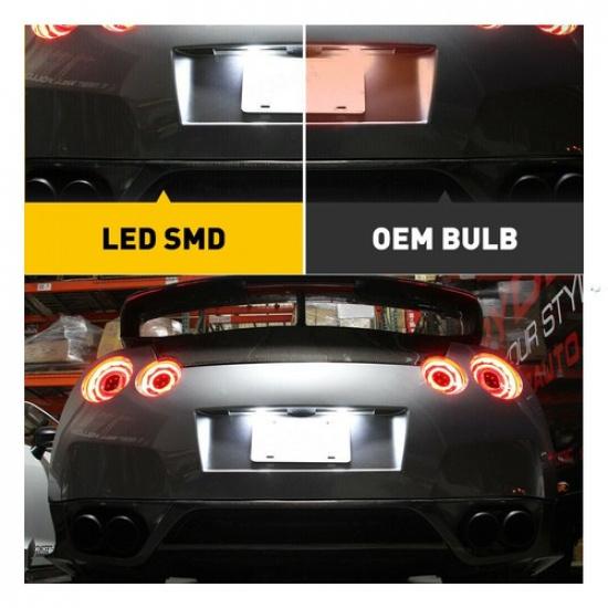 2PCS White License LED Plate Light Lamp Fit 350Z 370Z GTR Nissan G35 G37 S60 New