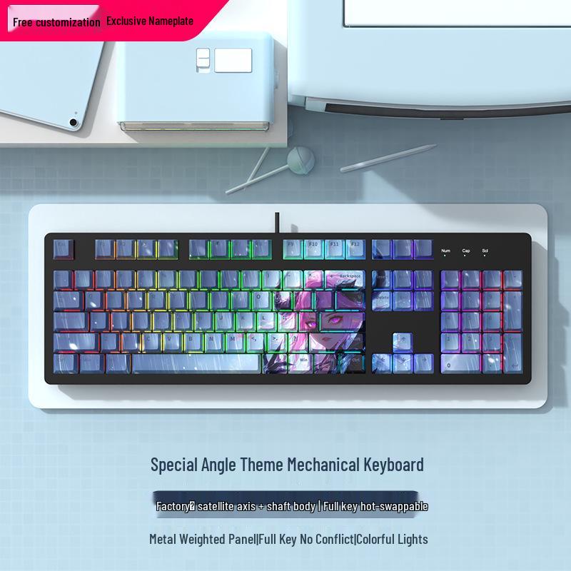 Silent Blue Switch Gaming Mechanical Keyboard - High-Performance Esports & Office Use, Stylish, Cost-Effective